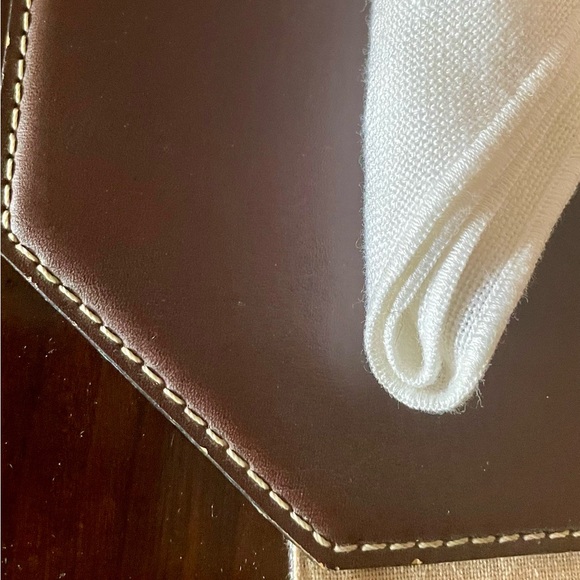 SIX Dark Brown Leatherette Dacasso Placemats 12” X 17” - Picture 2 of 5